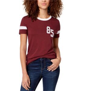 Carbon Copy Womens Varsity Basic T-Shirt, red, L